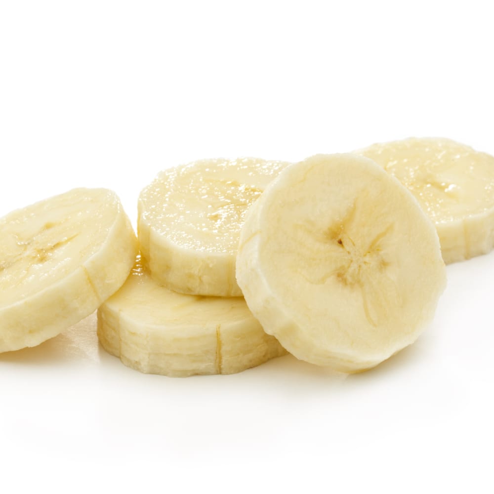Lyophilisation of fresh banana slices