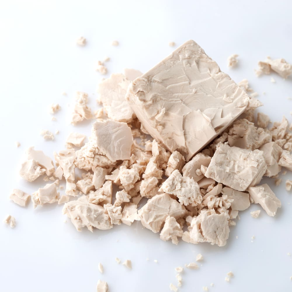 Freeze drying of beads containing yeasts