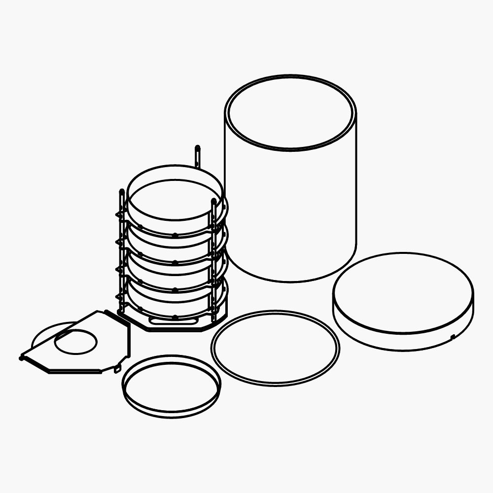 Drying chamber with four unheatable shelves