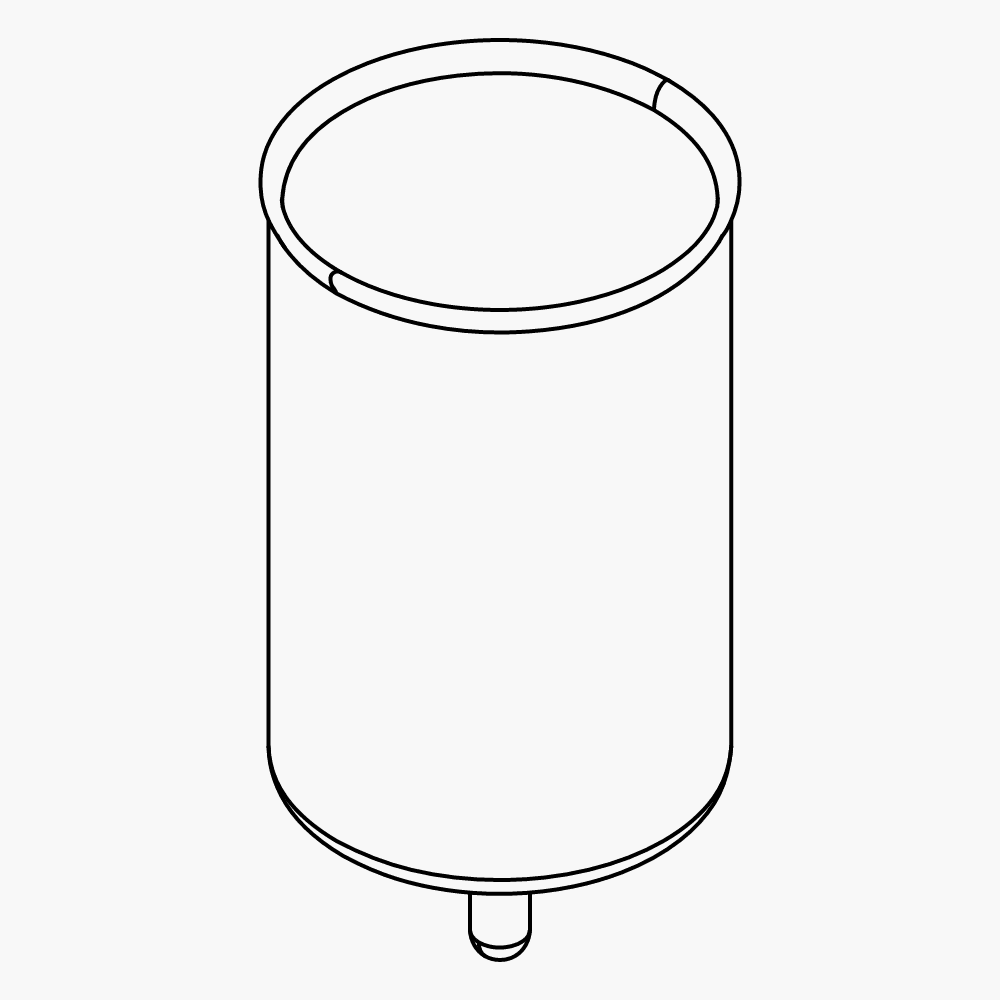 Satz von 12 graduierten Glasröhrchen für den EasyFill Rack R-12 Analyst, Restvolumen 1.0 mL