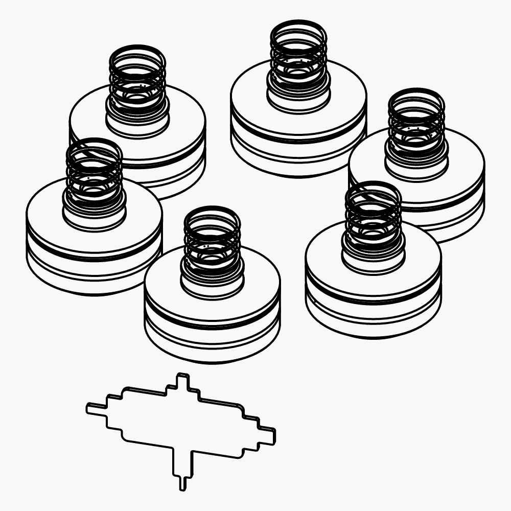 Adapter-Set für SpeedExtractor-Flaschen, P-6 (6 Stück)
