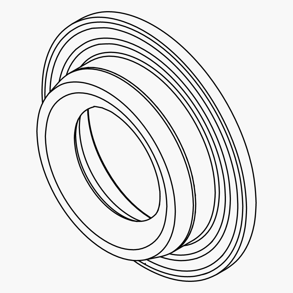 Vacuum seal VS26
PTFE base, NBR O-ring, FDA-compliant