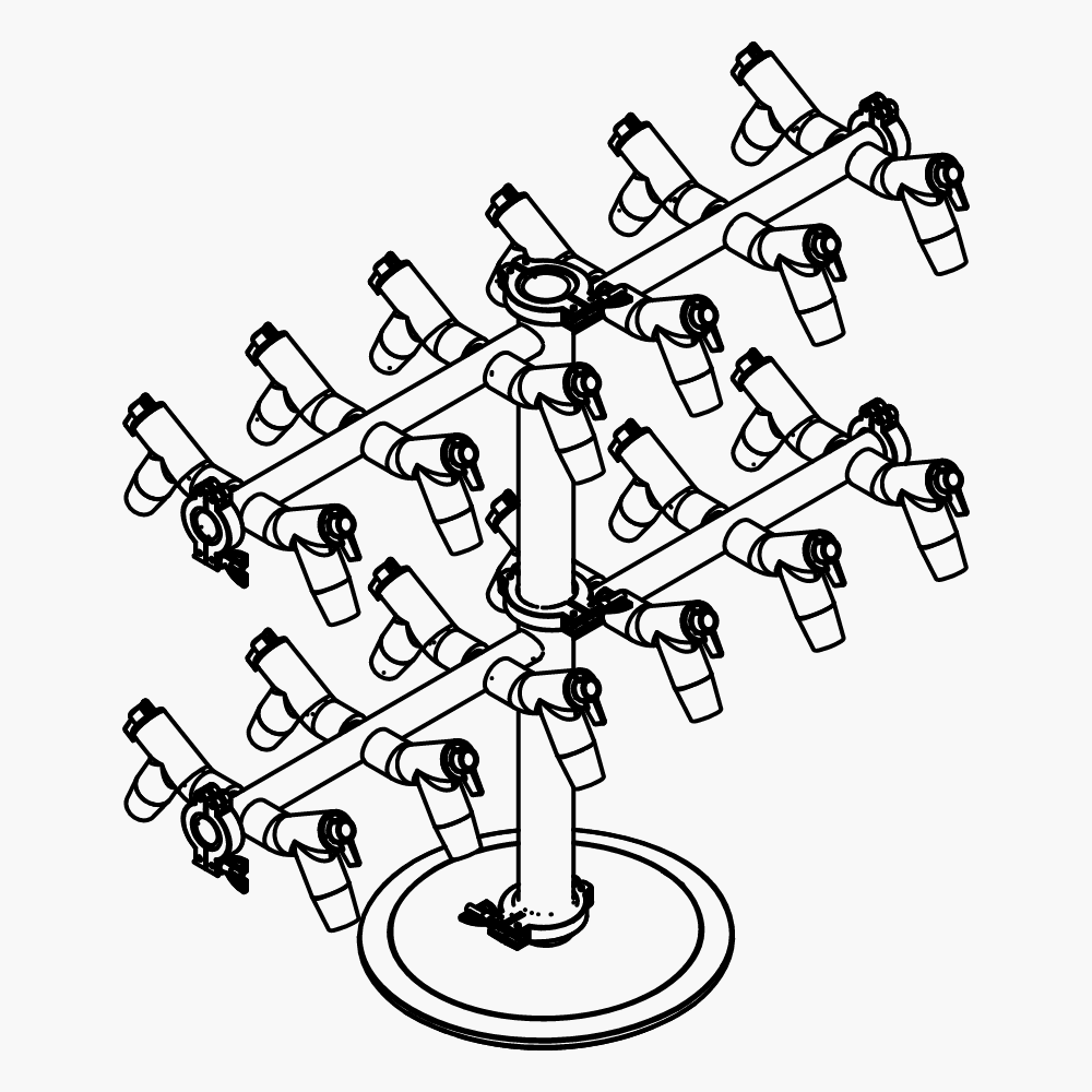 Manifold rack with 24 positions