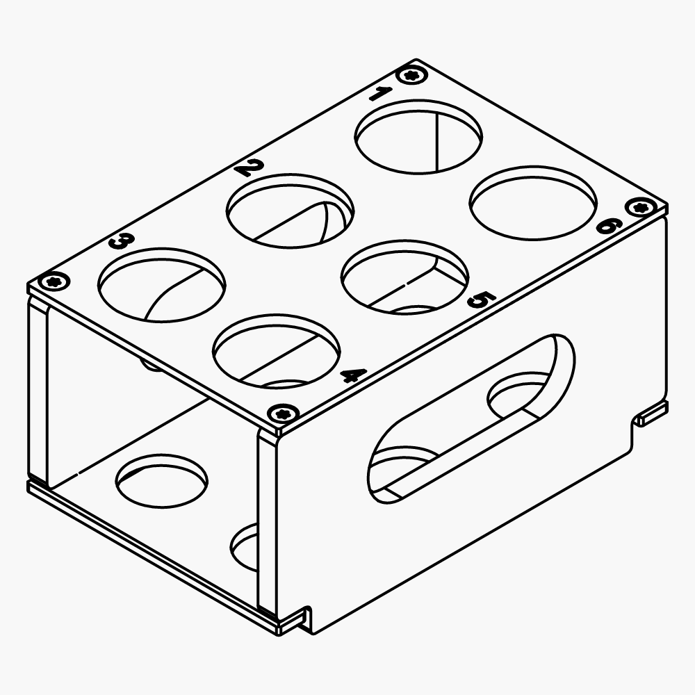 Ständer für Glasprobenröhrchen, PTFE